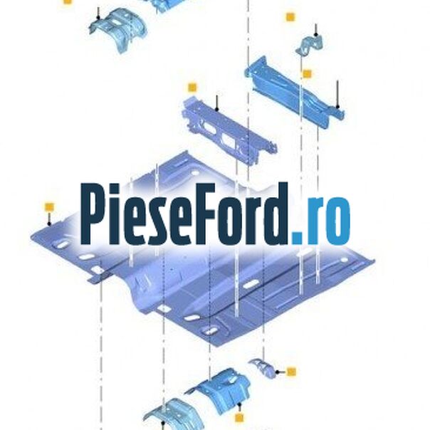 Ansamblu podea si ramforsari metalice Ford Kuga 2013-2016 2.0 TDCi 4x4 150 cp T7MA, T7MB diesel