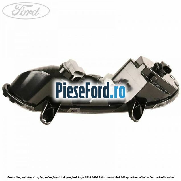 Ansamblu proiector dreapta, pentru faruri halogen Ford Kuga 2013-2016 1.5 EcoBoost 4x4 182 cp M9MA, M9MB, M9MC, M9MD benzina