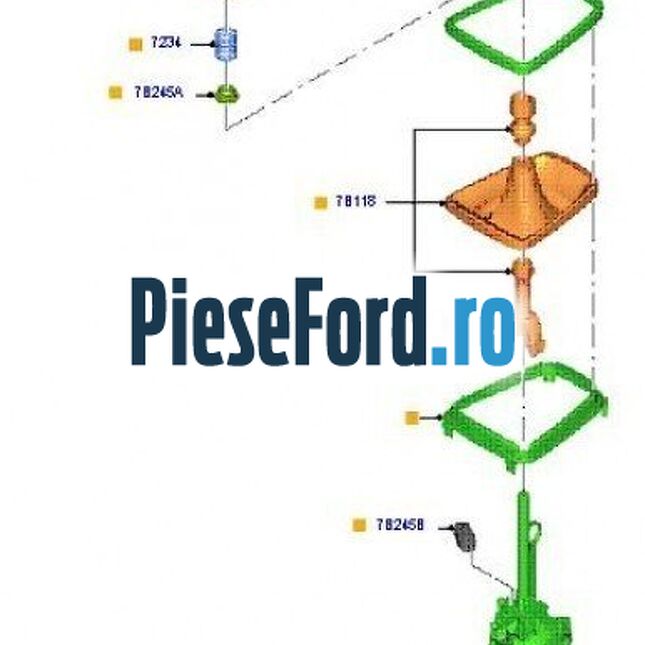 Ansamblu timonerie tija cutie 6 trepte MMT6 piele Ford Mondeo 2014-2018 2.0 TDCi 180 cp T8CA, T8CC, T8CD, T8CL diesel