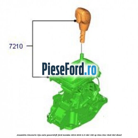 Ansamblu timonerie tija cutie Powershift Ford Mondeo 2014-2018 2.0 TDCi 180 cp T8CA, T8CC, T8CD, T8CL diesel