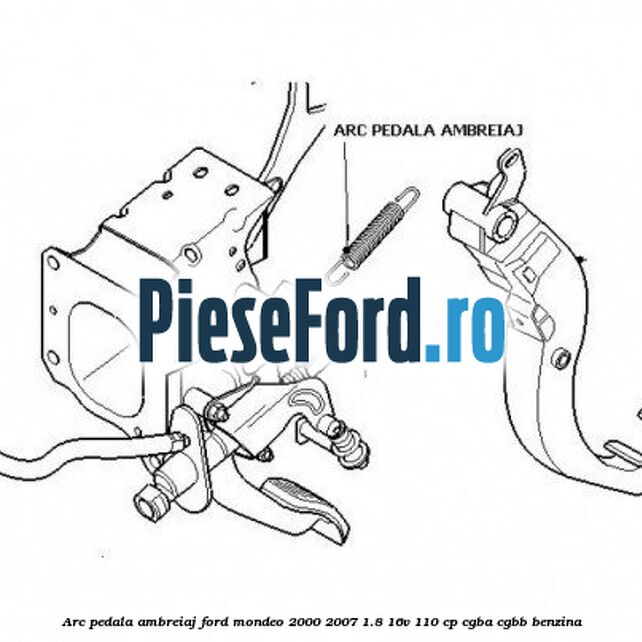 Arc pedala ambreiaj Ford Mondeo 2000-2007 1.8 16V 110 cp CGBA, CGBB benzina