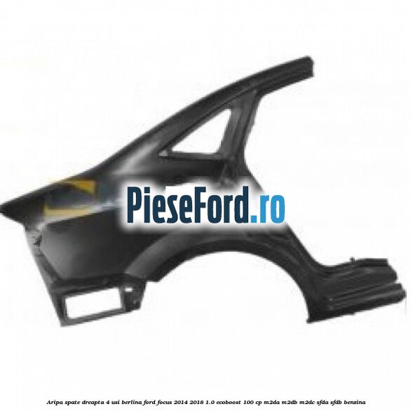 Aripa spate dreapta 4 usi berlina Ford Focus 2014-2018 1.0 EcoBoost 100 cp M2DA, M2DB, M2DC, SFDA, SFDB benzina