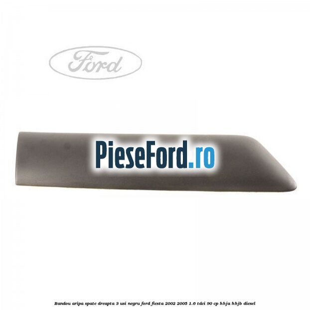 Bandou aripa spate dreapta 3 usi negru Ford Fiesta 2002-2005 1.6 TDCi 90 cp HHJA, HHJB diesel