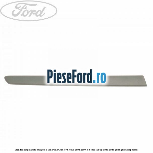 Bandou aripa spate dreapta 3 usi primerizat Ford Focus 2004-2007 1.6 TDCi 109 cp G8DA, G8DB, G8DD, G8DE, G8DF diesel