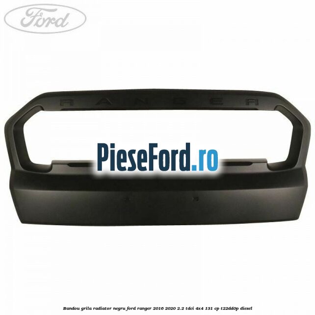 Bandou grila radiator negru Ford Ranger 2016-2020 2.2 TDCi 4x4 131 cp T22DD0P diesel