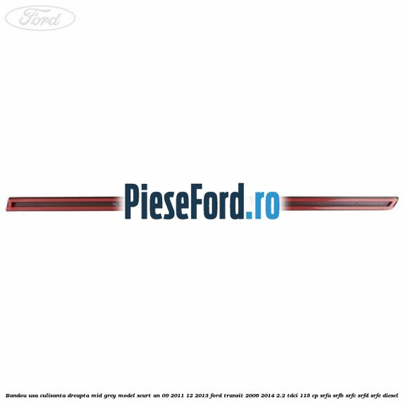 Bandou usa culisanta dreapta mid grey model scurt an 09/2011-12/2013 Ford Transit 2006-2014 2.2 TDCi 115 cp SRFA, SRFB, SRFC, SRFD, SRFE diesel