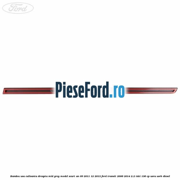 Bandou usa culisanta dreapta mid grey model scurt an 09/2011-12/2013 Ford Transit 2006-2014 2.2 TDCi 136 cp USRA, USRB diesel