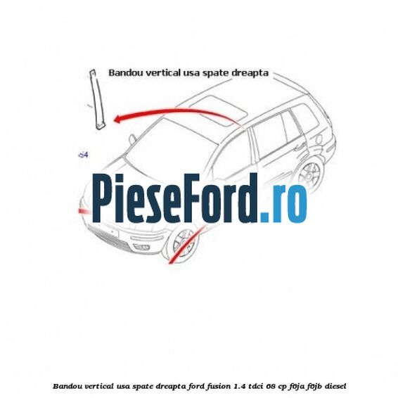 Bandou vertical usa spate dreapta Ford Fusion 1.4 TDCi 68 cp F6JA, F6JB diesel