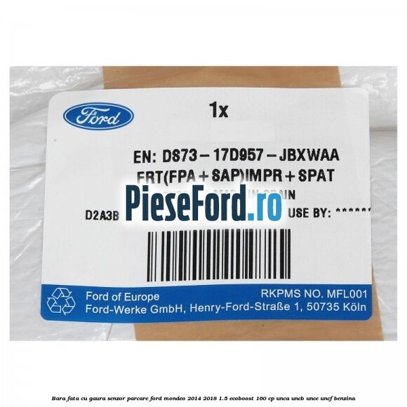 Bara fata cu gaura senzor parcare Ford Mondeo 2014-2018 1.5 EcoBoost 160 cp UNCA, UNCB, UNCE, UNCF benzina