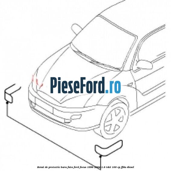 Benzi de protectie bara fata Ford Focus 1998-2004 1.8 TDCi 100 cp FFDA diesel