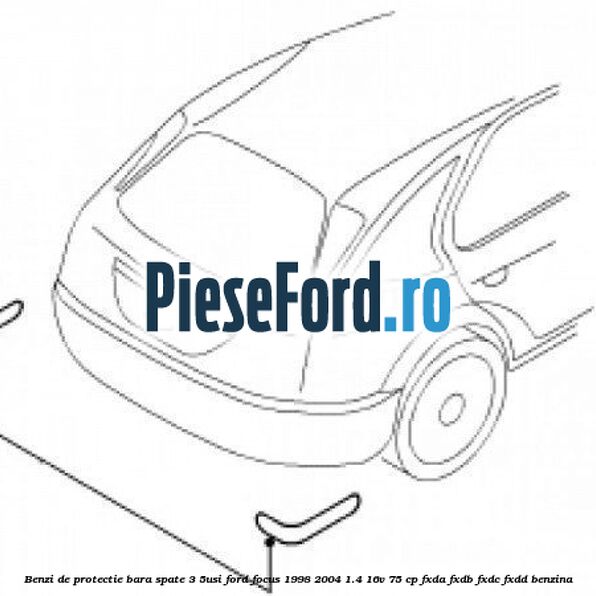 Benzi de protectie bara spate (3/5Usi) Ford Focus 1998-2004 1.4 16V 75 cp FXDA, FXDB, FXDC, FXDD benzina