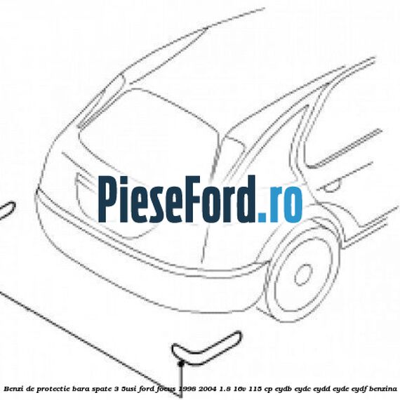 Benzi de protectie bara spate (3/5Usi) Ford Focus 1998-2004 1.8 16V 115 cp EYDB, EYDC, EYDD, EYDE, EYDF benzina