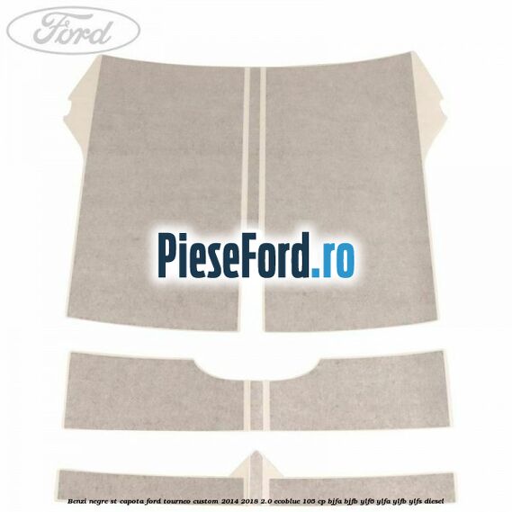 Benzi negre ST capota Ford Tourneo Custom 2014-2018 2.0 EcoBlue 105 cp BJFA, BJFB, YLF6, YLFA, YLFB, YLFS diesel