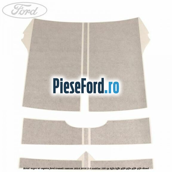 Benzi negre ST capota Ford Transit Custom 2014-2018 2.0 EcoBlue 105 cp BJFA, BJFB, YLF6, YLFA, YLFB, YLFS diesel