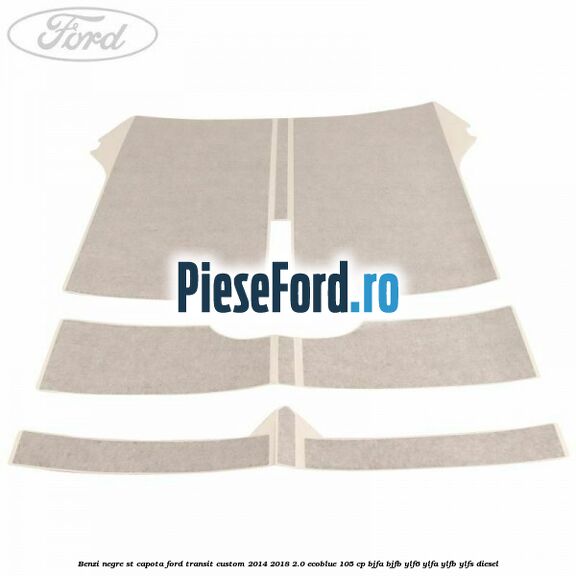 Benzi negre ST capota Ford Transit Custom 2014-2018 2.0 EcoBlue 105 cp BJFA, BJFB, YLF6, YLFA, YLFB, YLFS diesel
