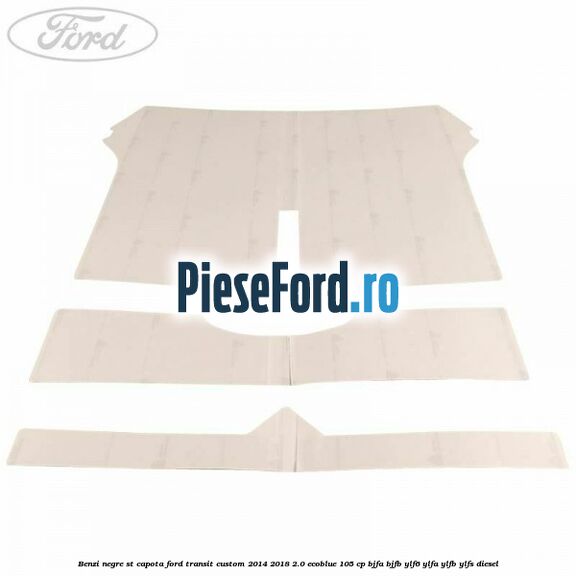 Benzi negre ST capota Ford Transit Custom 2014-2018 2.0 EcoBlue 105 cp BJFA, BJFB, YLF6, YLFA, YLFB, YLFS diesel