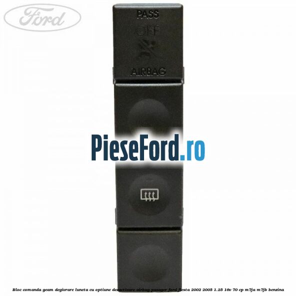 Bloc comanda geam degivrare luneta cu optiune dezactivare airbag pasager Ford Fiesta 2002-2005 1.25 16V 70 cp M7JA, M7JB benzina