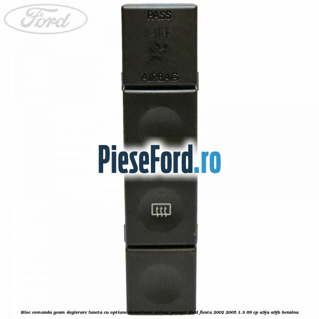Bloc comanda geam degivrare luneta cu optiune dezactivare airbag pasager Ford Fiesta 2002-2005 1.3 69 cp A9JA, A9JB benzina