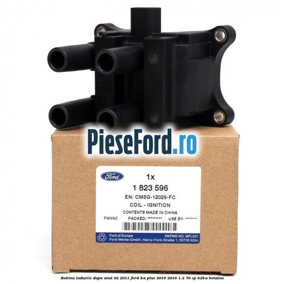 Bobina inductie dupa anul 02/2011 Ford Ka plus 2016-2018 1.2 70 cp Bobina inductie dupa anul 02/2011 Ford Ka plus 2016-2018 1.2 70 cp B2KA benzina
