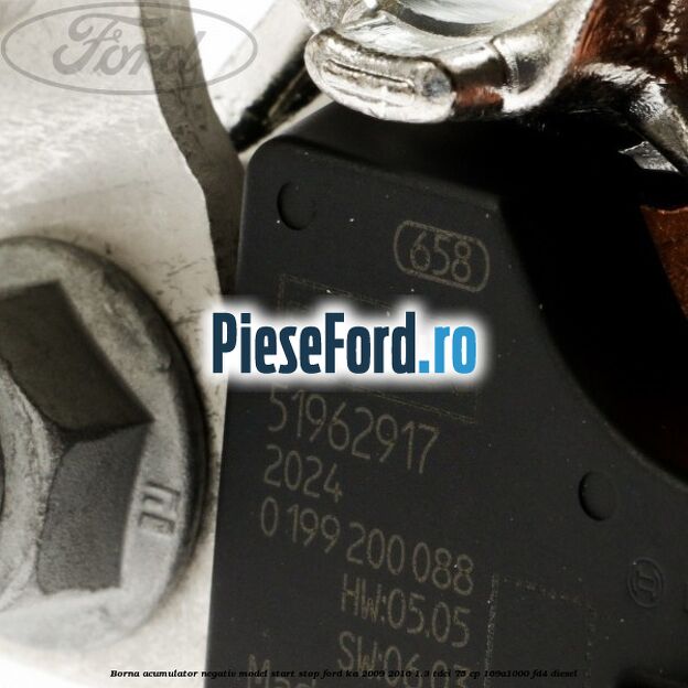 Borna acumulator negativ, model start stop Ford Ka 2009-2016 1.3 TDCi 75 cp 169A1000, FD4 diesel