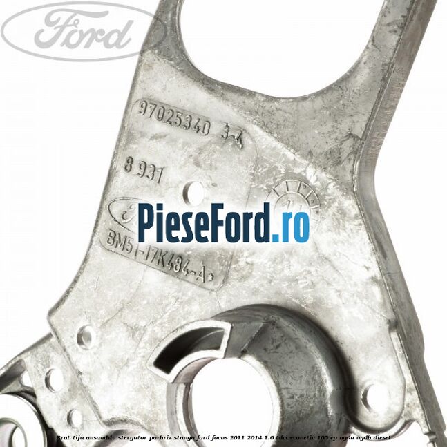 Brat tija ansamblu stergator parbriz stanga Ford Focus 2011-2014 1.6 TDCi ECOnetic 105 cp NGDA, NGDB diesel