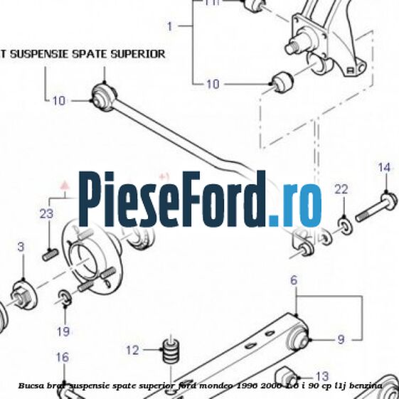 Bucsa brat suspensie spate superior Ford Mondeo 1996-2000 1.6 i 90 cp L1J benzina