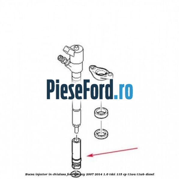 Bucsa injector in chiulasa Ford Galaxy 2007-2014 1.6 TDCi 115 cp T1WA, T1WB diesel