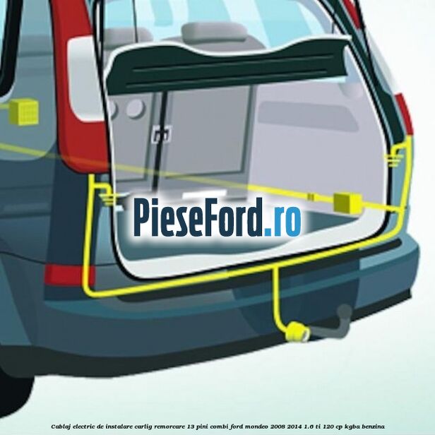 Cablaj electric de instalare carlig remorcare 13 pini combi Ford Mondeo 2008-2014 1.6 Ti 120 cp KGBA benzina