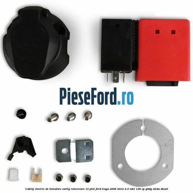 Cablaj electric de instalare carlig remorcare 13 pini Ford Kuga 2008-2012 2.0 TDCi 136 cp G6DG, UKDA diesel