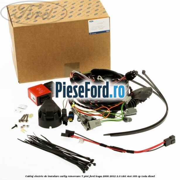 Cablaj electric de instalare carlig remorcare 7 pini Ford Kuga 2008-2012 2.0 TDCI 4x4 163 cp TXDA diesel