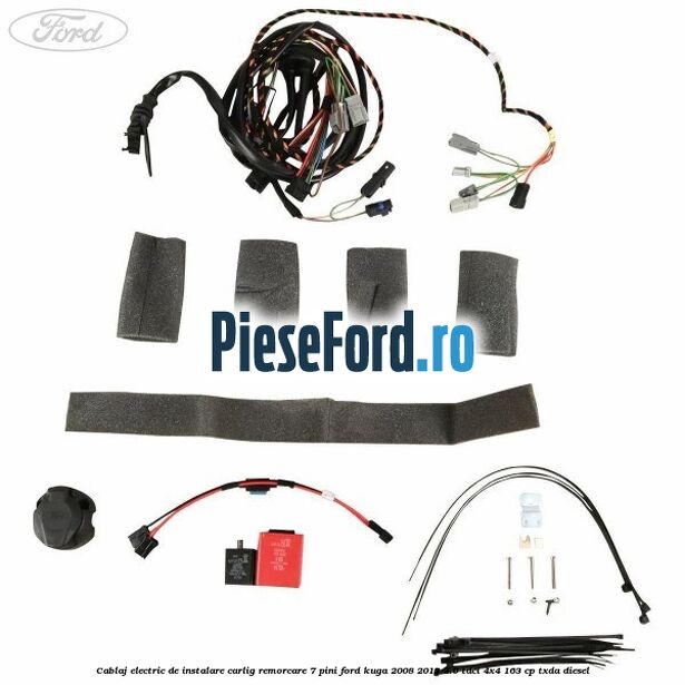Cablaj electric de instalare carlig remorcare 7 pini Ford Kuga 2008-2012 2.0 TDCI 4x4 163 cp TXDA diesel