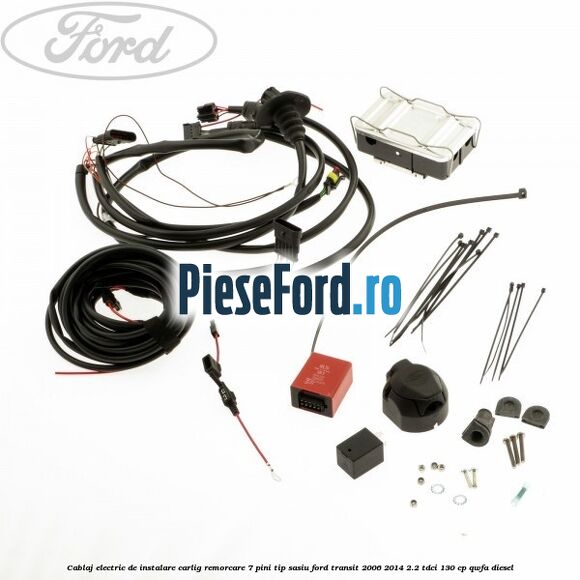 Cablaj electric de instalare carlig remorcare 7 pini tip sasiu Ford Transit 2006-2014 2.2 TDCi 130 cp QWFA diesel