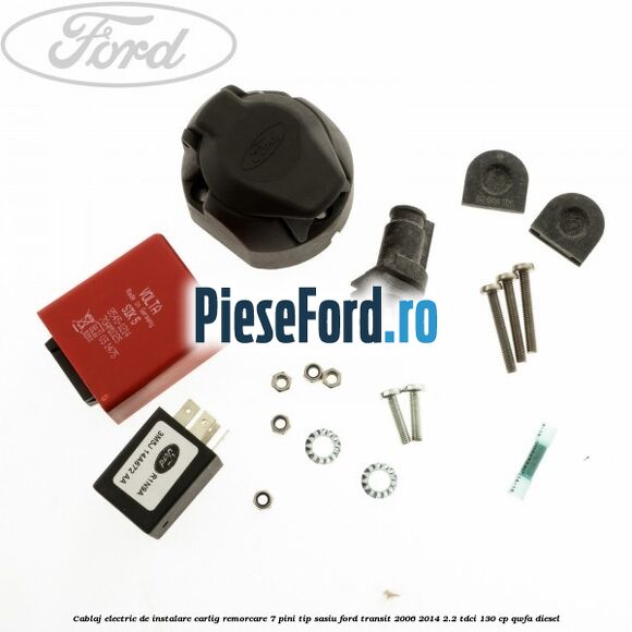 Cablaj electric de instalare carlig remorcare 7 pini tip sasiu Ford Transit 2006-2014 2.2 TDCi 130 cp QWFA diesel
