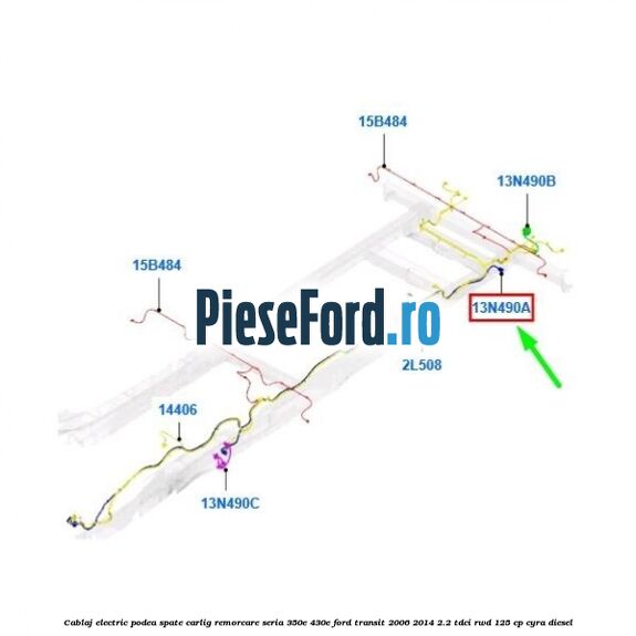 Cablaj electric podea spate carlig remorcare seria 350E/430E Ford Transit 2006-2014 2.2 TDCi RWD 125 cp CYRA diesel