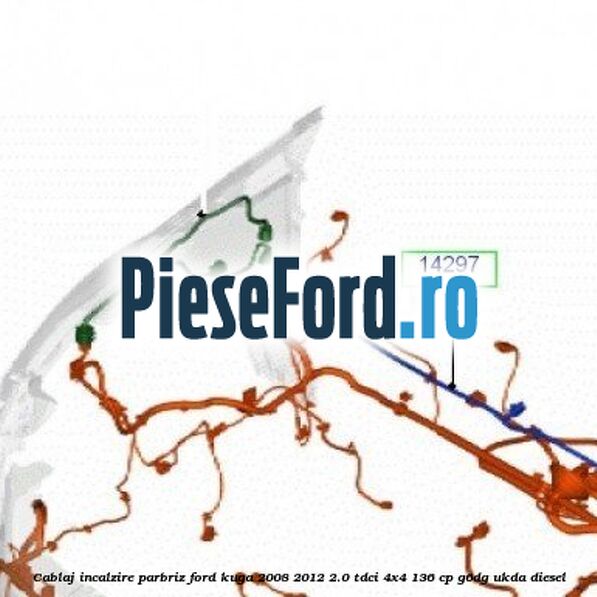 Cablaj incalzire parbriz Ford Kuga 2008-2012 2.0 TDCi 4x4 136 cp G6DG, UKDA diesel
