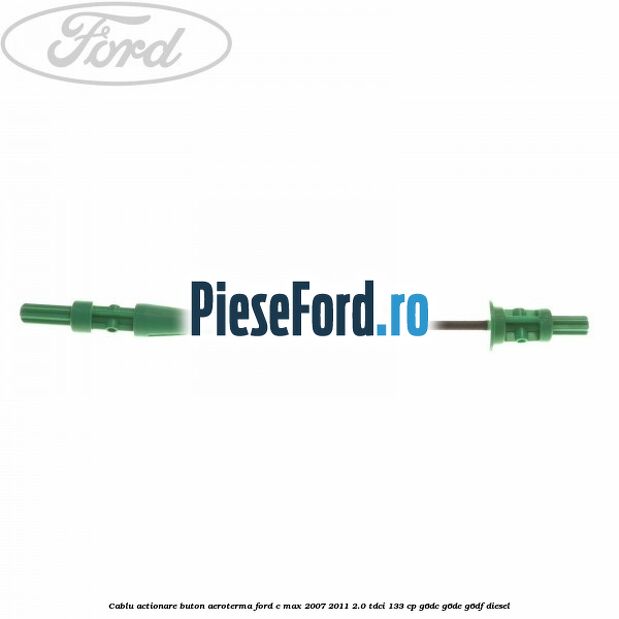 Cablu actionare buton aeroterma Ford C-Max 2007-2011 2.0 TDCi 133 cp G6DC, G6DE, G6DF diesel