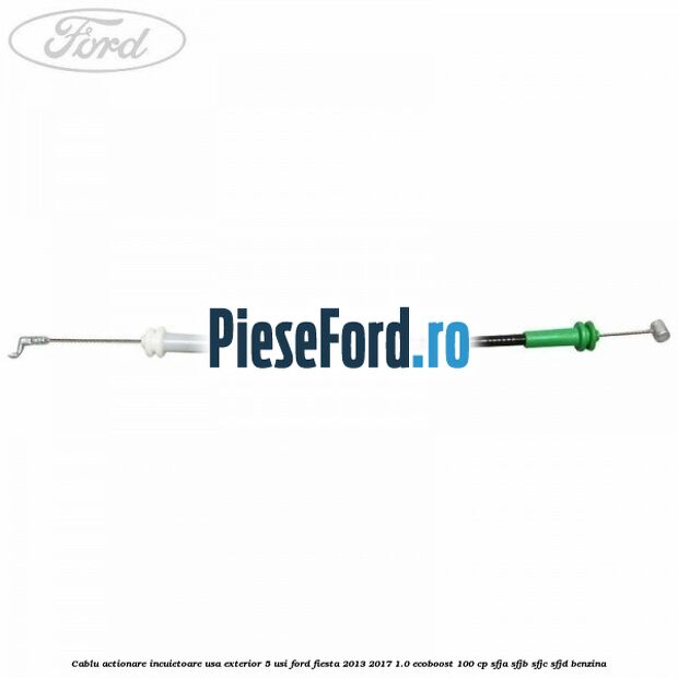 Cablu actionare incuietoare usa exterior 5 usi Ford Fiesta 2013-2017 1.0 EcoBoost 100 cp SFJA, SFJB, SFJC, SFJD benzina