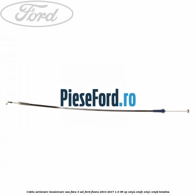 Cablu actionare incuietoare usa fata 3 usi Ford Fiesta 2013-2017 1.0 65 cp XMJA, XMJB, XMJC, XMJD benzina
