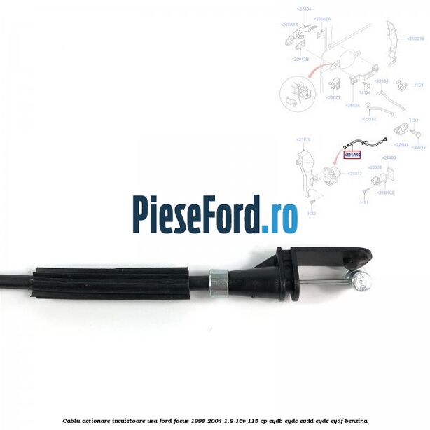 Cablu actionare incuietoare usa Ford Focus 1998-2004 1.8 16V 115 cp Cablu actionare incuietoare usa Ford Focus 1998-2004 1.8 16V 115 cp EYDB, EYDC, EYDD, EYDE, EYDF benzina