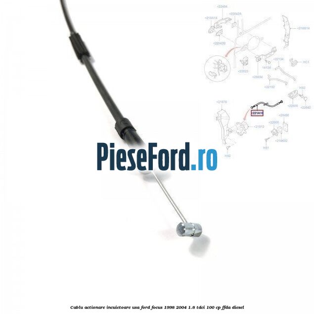 Cablu actionare incuietoare usa Ford Focus 1998-2004 1.8 TDCi 100 cp FFDA diesel