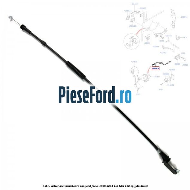 Cablu actionare incuietoare usa Ford Focus 1998-2004 1.8 TDCi 100 cp FFDA diesel