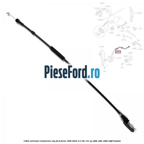 Cablu actionare incuietoare usa Ford Focus 1998-2004 2.0 16V 131 cp EDDB, EDDC, EDDD, EDDF benzina