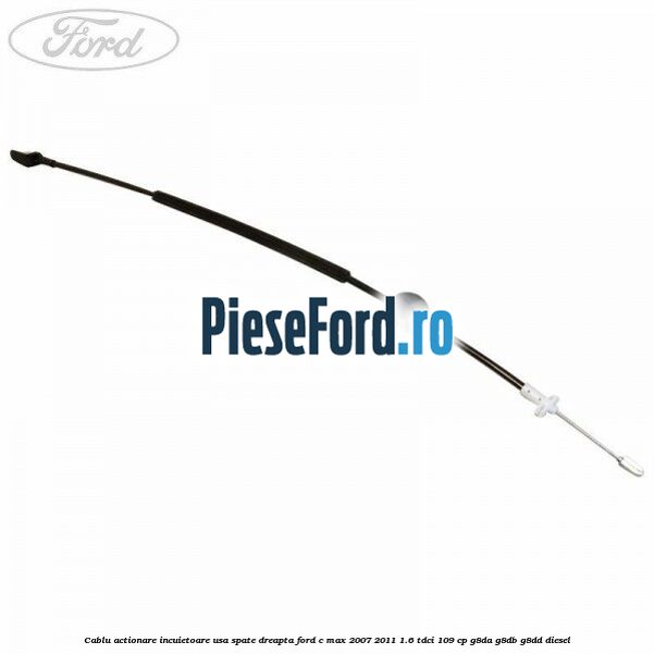 Cablu actionare incuietoare usa spate dreapta Ford C-Max 2007-2011 1.6 TDCi 109 cp G8DA, G8DB, G8DD diesel