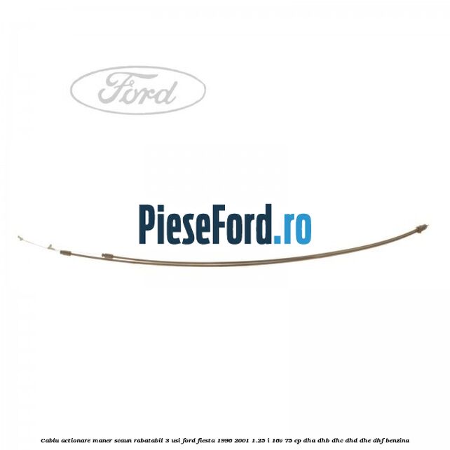 Cablu actionare maner scaun rabatabil 3 usi Ford Fiesta 1996-2001 1.25 i 16V 75 cp DHA, DHB, DHC, DHD, DHE, DHF benzina