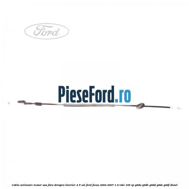Cablu actionare maner usa fata dreapta interior 4/5 usi Ford Focus 2004-2007 1.6 TDCi 109 cp G8DA, G8DB, G8DD, G8DE, G8DF diesel