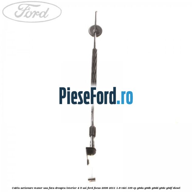 Cablu actionare maner usa fata dreapta interior 4/5 usi Ford Focus 2008-2011 1.6 TDCi 109 cp G8DA, G8DB, G8DD, G8DE, G8DF diesel