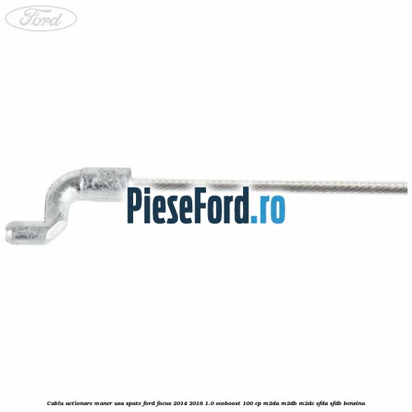 Cablu actionare maner usa spate Ford Focus 2014-2018 1.0 EcoBoost 100 cp M2DA, M2DB, M2DC, SFDA, SFDB benzina