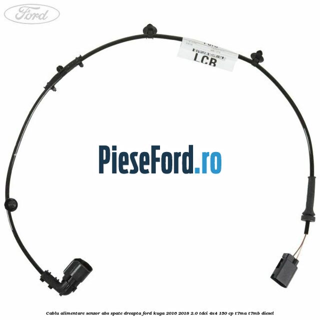 Cablu alimentare senzor abs spate dreapta Ford Kuga 2016-2018 2.0 TDCi 4x4 150 cp T7MA, T7MB diesel