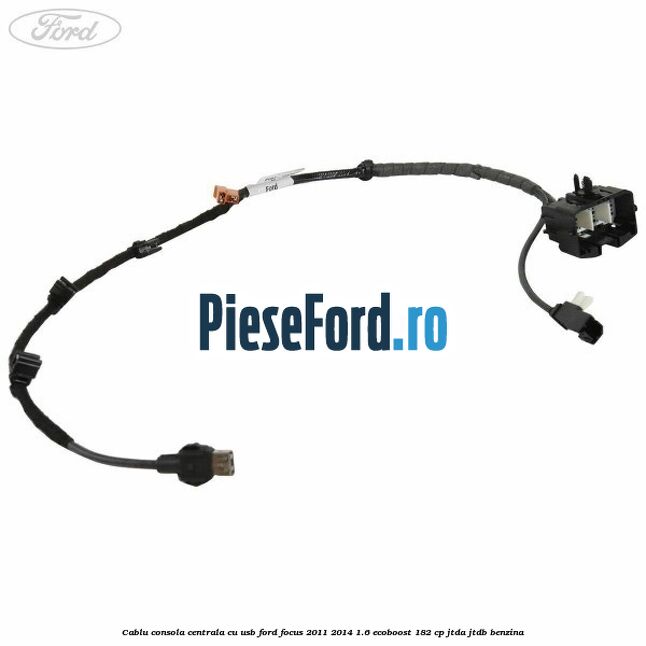 Cablu consola centrala cu usb Ford Focus 2011-2014 1.6 EcoBoost 182 cp JTDA, JTDB benzina