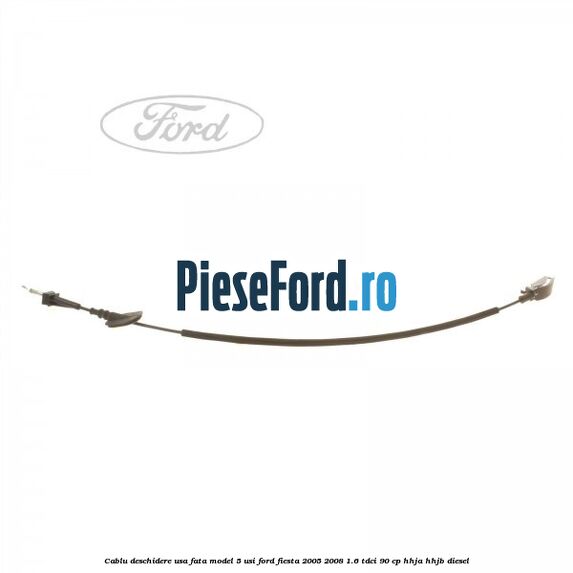 Cablu deschidere usa fata, model 5 usi Ford Fiesta 2005-2008 1.6 TDCi 90 cp HHJA, HHJB diesel